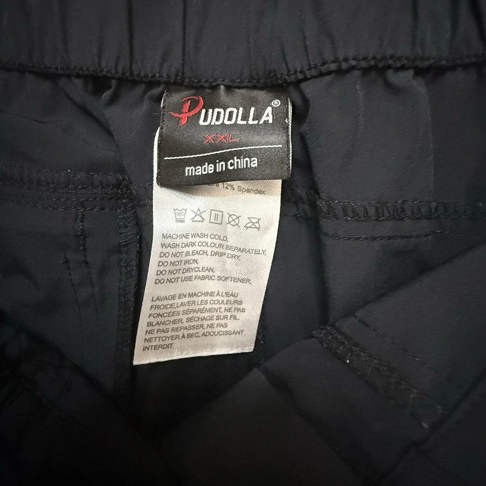 Pudolla Black Athletic Stretch Waistband Hiking Fishing Casual Shorts Men XXL 8